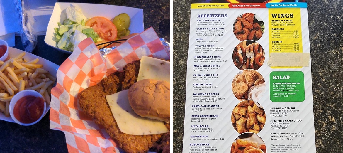 JP's Pub & Gaming Too Menu